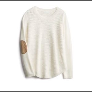 Stitch Fix August Mist Josey Elbow Patch Basket Weave Sweater Pullover